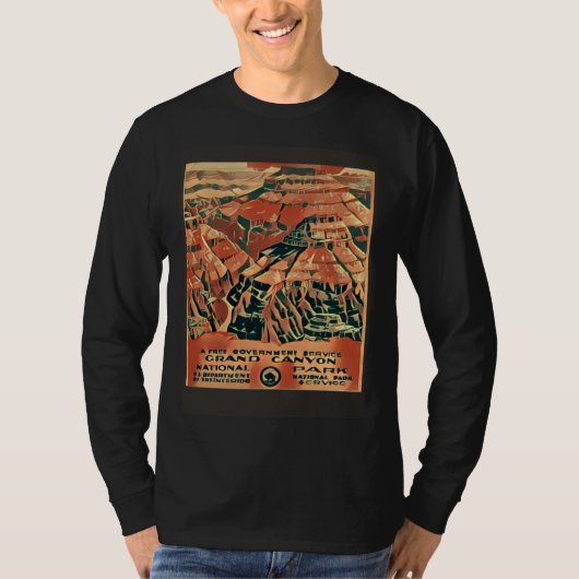 Grand Canyon National Park Vintage Travel Poster Tシャツ (正面)