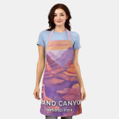 Grand Canyon National Park Watercolor Travel Art エプロン (着用した状態)