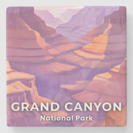 Grand Canyon National Park Watercolor Travel Art ストーンコースター