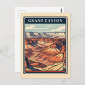 Grand Canyon Retro National Park Souvenir ポストカード (正面/裏面)