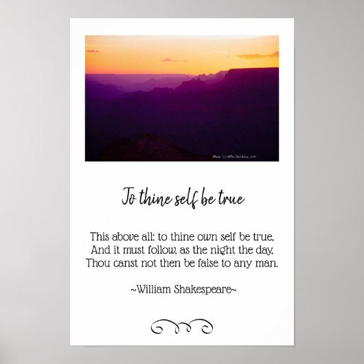 Grand Canyon Sunset and Shakespeare Photo Poster ポスター (正面)