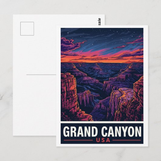 Grand Canyon Sunset Night Sky ポストカード (正面/裏面)