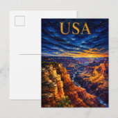 Grand Canyon Sunset Souvenier ポストカード (正面/裏面)