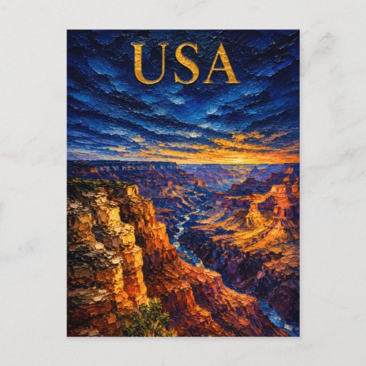 Grand Canyon Sunset Souvenier ポストカード (正面)