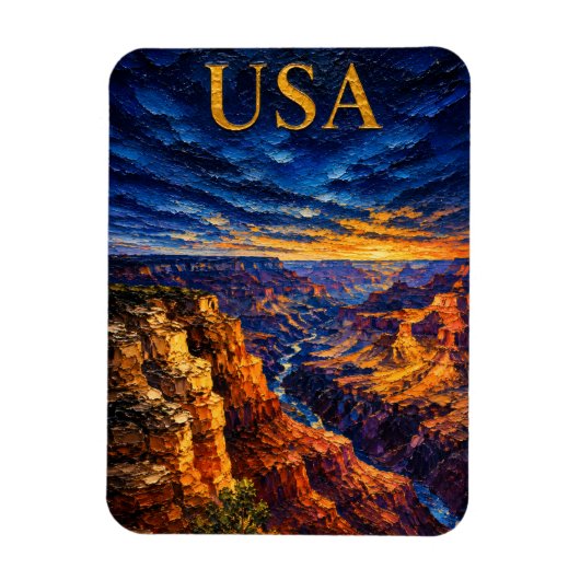 Grand Canyon Sunset Souvenier マグネット (縦)