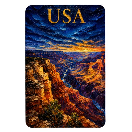 Grand Canyon Sunset Souvenier マグネット (縦)