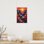 Grand Canyon Sunset with Red Rock Formations Art ポスター (キッチン)