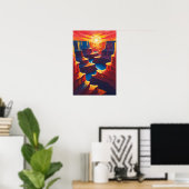Grand Canyon Sunset with Red Rock Formations Art ポスター (ホームオフィス)