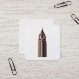  Grand Clock Tower: Art Deco Timekeeper Sticker スクエア名刺