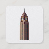  Grand Clock Tower: Art Deco Timekeeper Sticker スクエア名刺 (正面)
