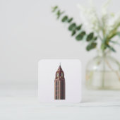  Grand Clock Tower: Art Deco Timekeeper Sticker スクエア名刺 (スタンド正面)