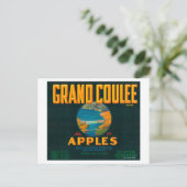 Grand Coulee Apple Label – クーリー、WA ポストカード (スタンド正面)