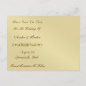 Grand Duchess金ゴールドスクロール日付はがきを保存 案内ポストカード (裏面)