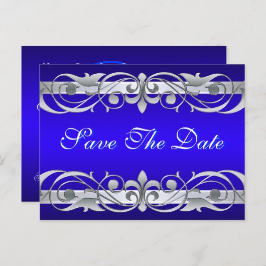 Grand Duchess Silver & Blue日付はがきを保存 案内ポストカード (正面/裏面)