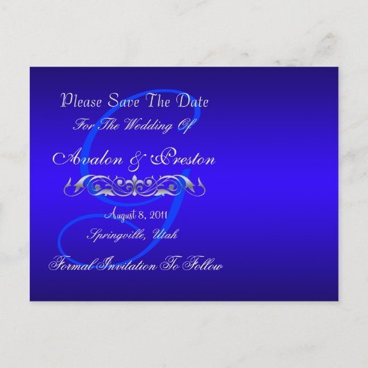 Grand Duchess Silver & Blue日付はがきを保存 案内ポストカード (裏面)