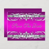 Grand Duchess Silver & Pink日付はがきを保存 案内ポストカード (正面/裏面)