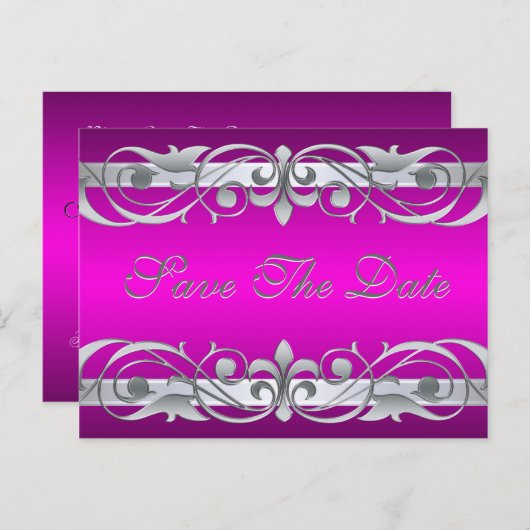 Grand Duchess Silver & Pink日付はがきを保存 案内ポストカード (正面/裏面)