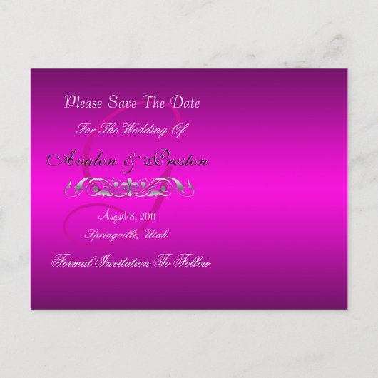 Grand Duchess Silver & Pink日付はがきを保存 案内ポストカード (裏面)