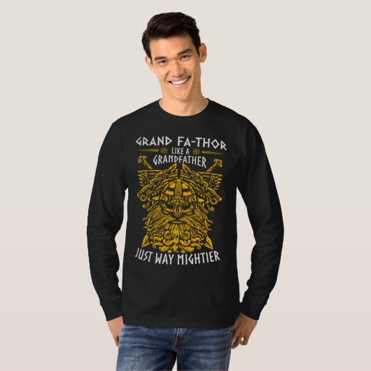 Grand Fathor  Cool Saying Father s Day Costume Vik Tシャツ (正面フル)