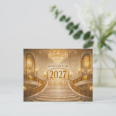 Grand Gold Art Deco Staircase New Year 2027 シーズンポストカード (スタンド正面)