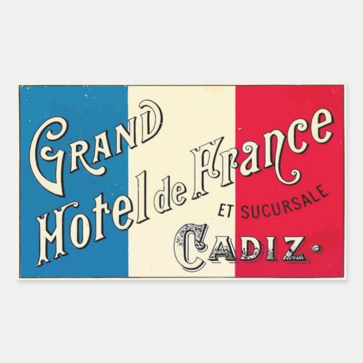Grand Hotel de France (Cadiz) 長方形シール (正面)