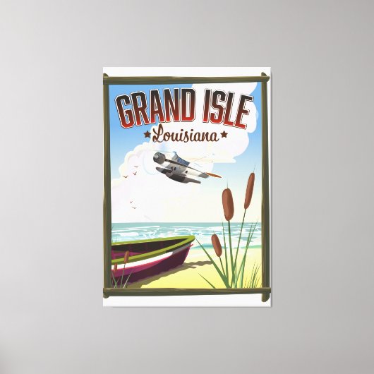 Grand Isle, Louisiana Travelポスター キャンバスプリント (正面)