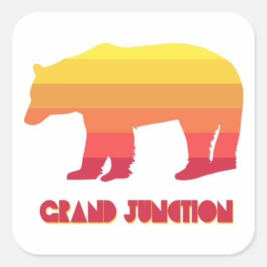Grand Junction Colorado Rainbow Bear スクエアシール (正面)