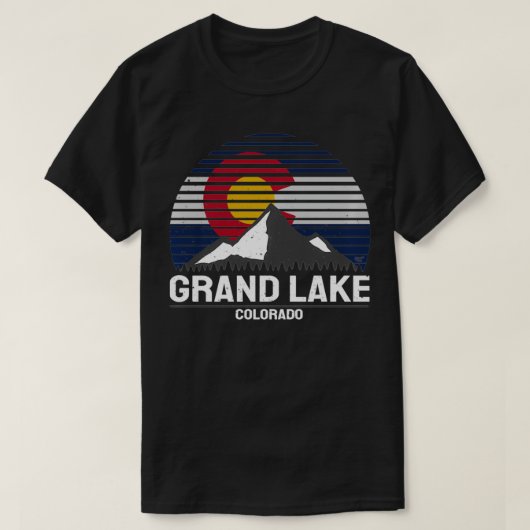 Grand Lake Colorado State Flag Grand Lake County Tシャツ (デザイン正面)