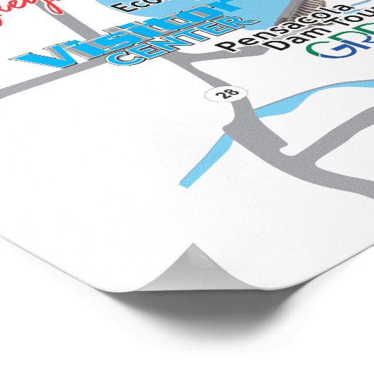 Grand Lake OK dimensional map 19 ポスター (角)