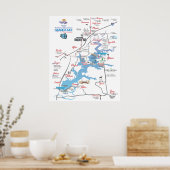 Grand Lake OK dimensional map 19 ポスター (キッチン)