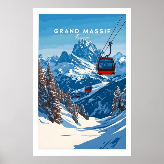Grand Massif Ski Print 1 ポスター (正面)