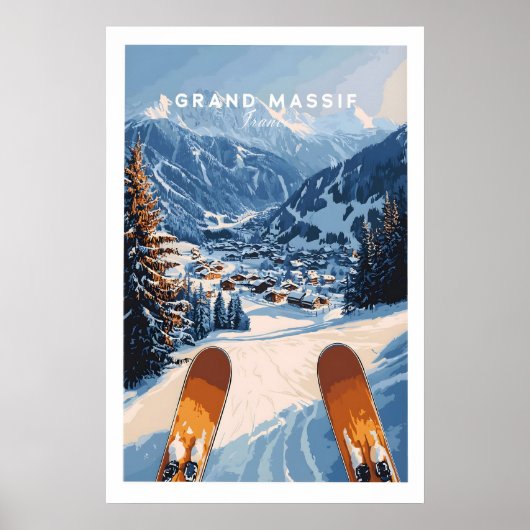 Grand Massif Ski Wall Art 1 ポスター (正面)