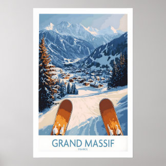 Grand Massif Ski Wall Art Print 1 ポスター