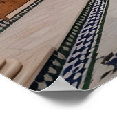 Grand Moroccan Riad Courtyard with Marble Fountain ポスター (角)