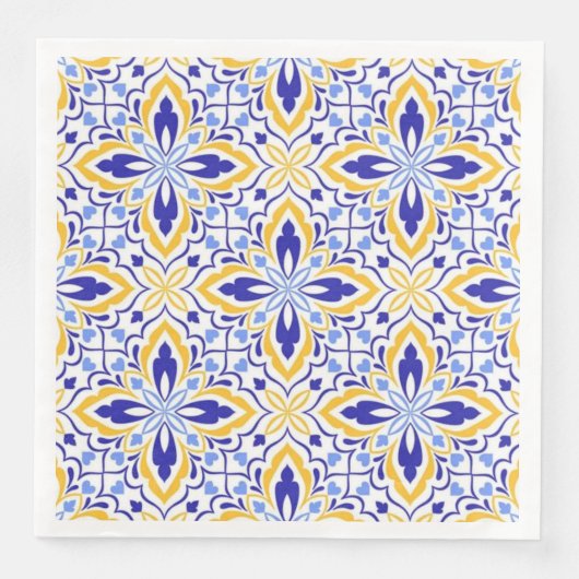 Grand Mosaic Blue and Gold Floral Mediterranean (正面)