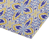 Grand Mosaic Blue and Gold Floral Mediterranean カッティングボード (角)