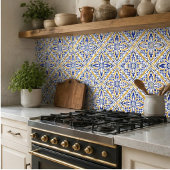 Grand Mosaic Blue and Gold Floral Mediterranean タイル