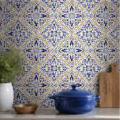 Grand Mosaic Blue and Gold Floral Mediterranean タイル