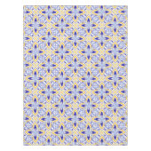 Grand Mosaic Blue and Gold Floral Mediterranean テーブルクロス (正面)