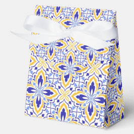 Grand Mosaic Blue and Gold Floral Mediterranean フェイバーボックス