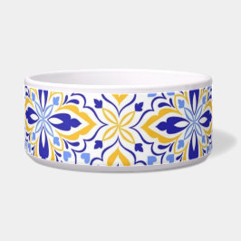 Grand Mosaic Blue and Gold Floral Mediterranean ボウル