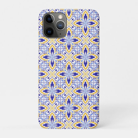 Grand Mosaic Blue and Gold Floral Mediterranean Case-Mate iPhoneケース (裏)