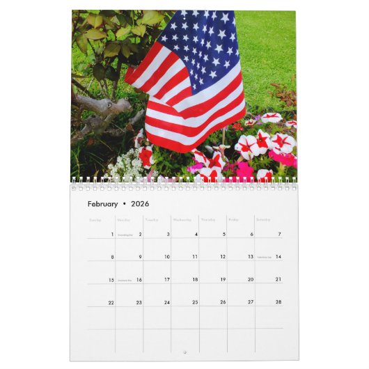 Grand Old Flag 2026 カレンダー (2月 2026)