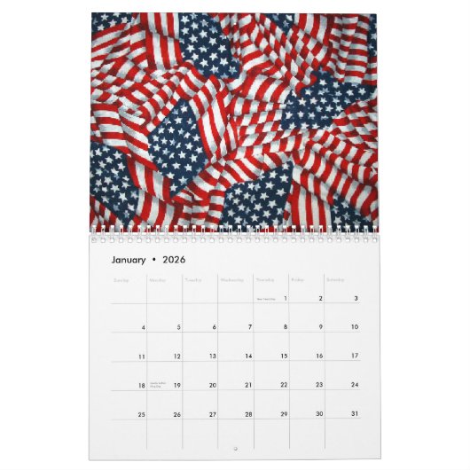 Grand Old Flag 2026 カレンダー (1月 2026)