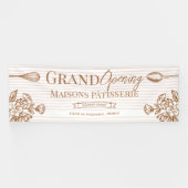 Grand Opening Bakery Business Floral Whisk Spoon 横断幕 (横)