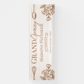 Grand Opening Bakery Business Floral Whisk Spoon 横断幕 (縦)