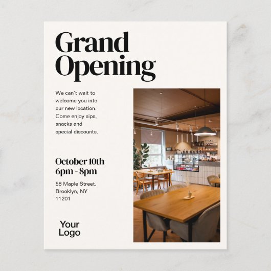 Grand Opening Elegant Editorial Photo チラシ (正面)