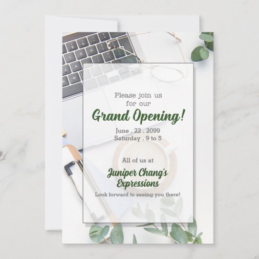 Grand Opening New Office Business 招待状 (正面)