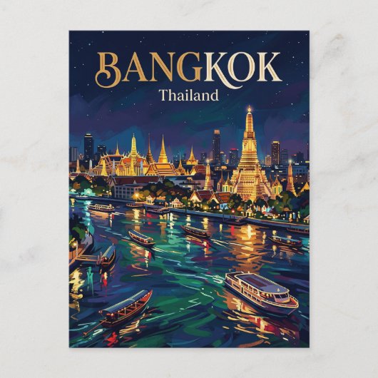 Grand Palace and Chao Phraya River Thailand ポストカード (正面)