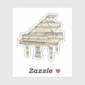 Grand Piano and Music Notes シール (シート)